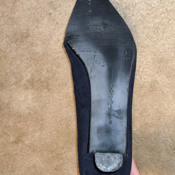 Stuart Weitzman Blue Suede Kitten Heels - Picture 5 of 5